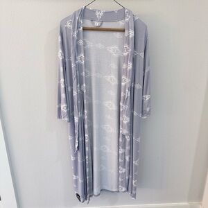 Women's Gray Patterned Robe